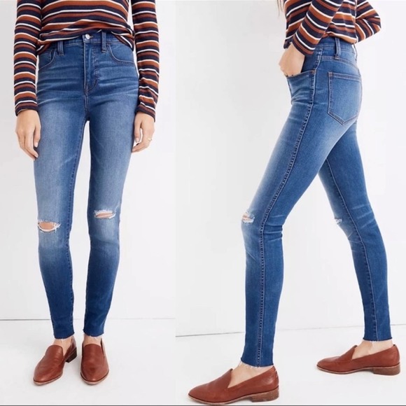Madewell Denim - Madewell Roadtripper Jeans: Knee Rip Edition High Rise Distressed Size 25